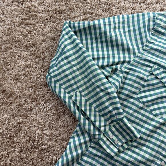 Simms Fishing Guide Series Pearl Snap LS Shirt Green Plaid Women’s Size Small - Picture 3 of 7